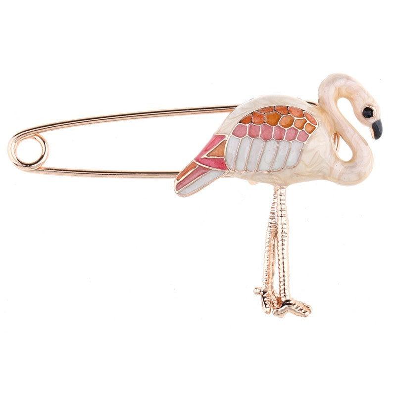 Brooch, ANIMAL|Rosegold Flamingo