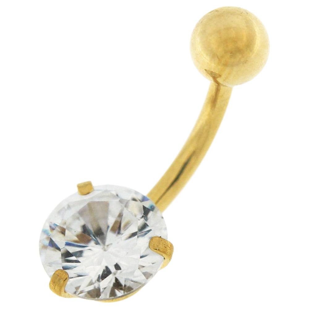 Hopeinen napakoru, Simple Zirconia with Yellow Gold Plating