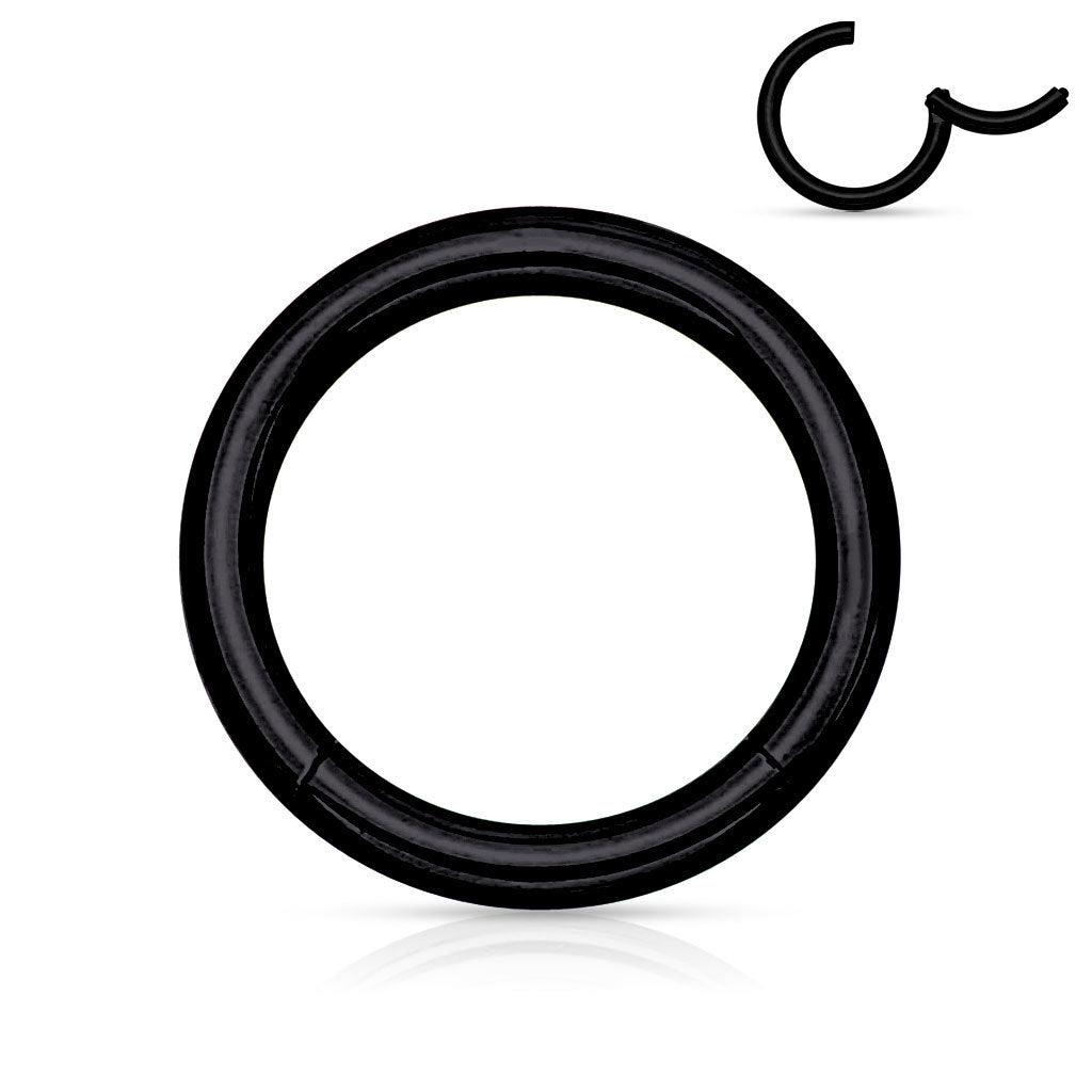 Piercing ring, Hinged Segment Ring in Black 1.2mm