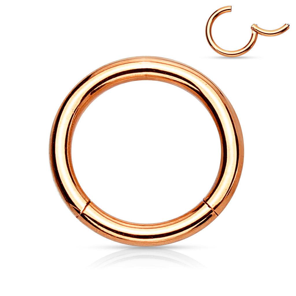 Piercing ring, Hinged Segment Ring in Rosegold 1mm/multiple sizes