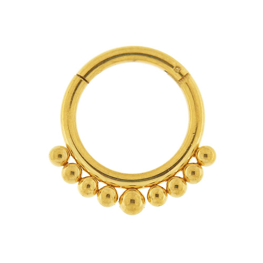 Piercing ring, 1.6mm Gold Clicker with Ball Decoration