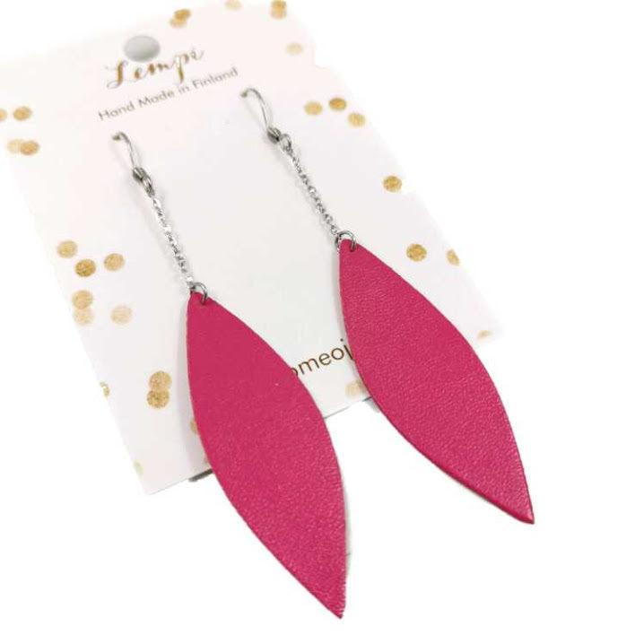 LEMPI earrings, Laura (pink, with chain)