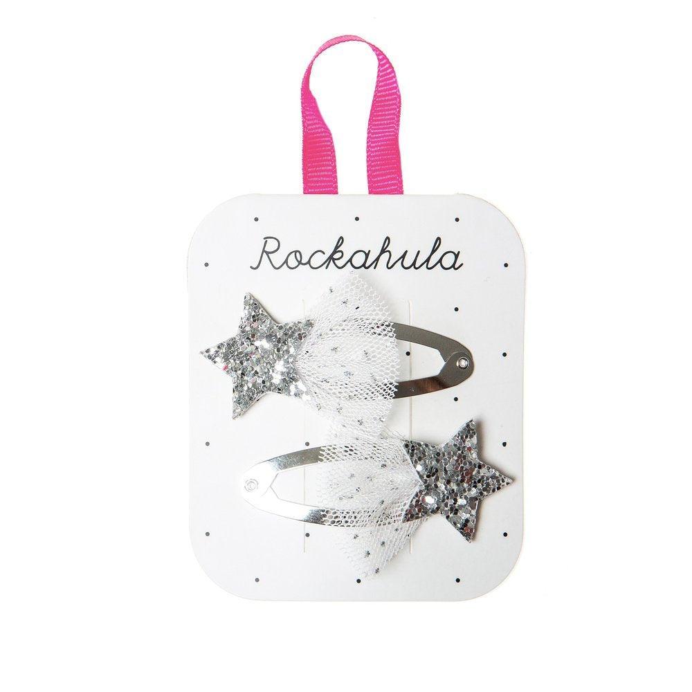 Hair ornament/pin, Rockahula KIDS|Shooting Star Glitter Clips Silver