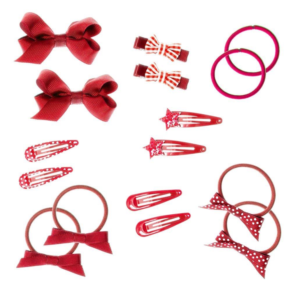 Hair ornament/pom pom, Rockahula KIDS|School Hair Set - 16 Pieces Red