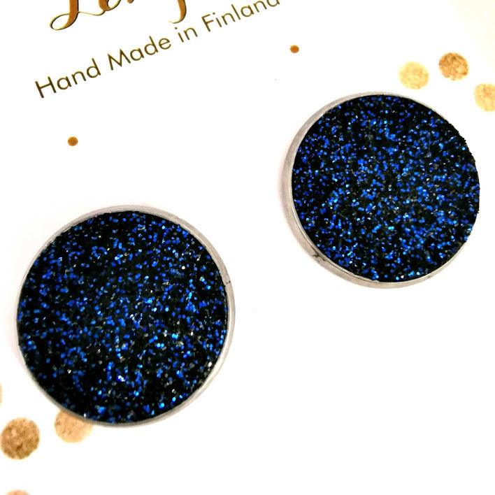 LEMPI earrings, Veera (dark blue glitter, S)