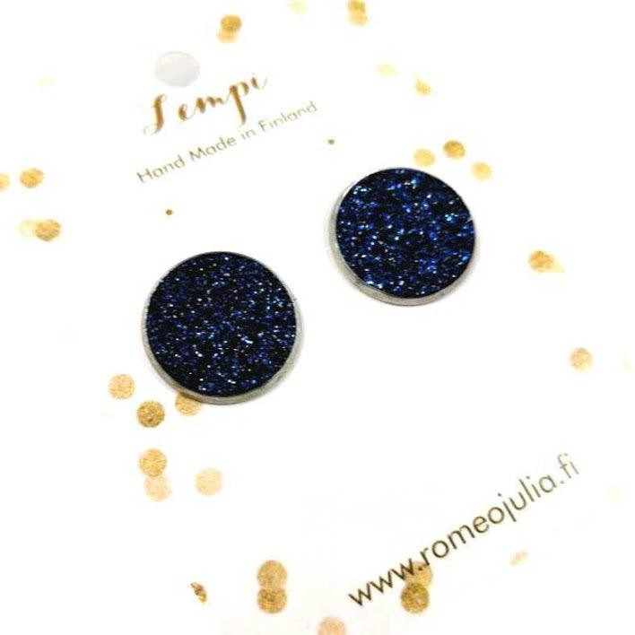 LEMPI earrings, Veera (dark blue glitter, M)