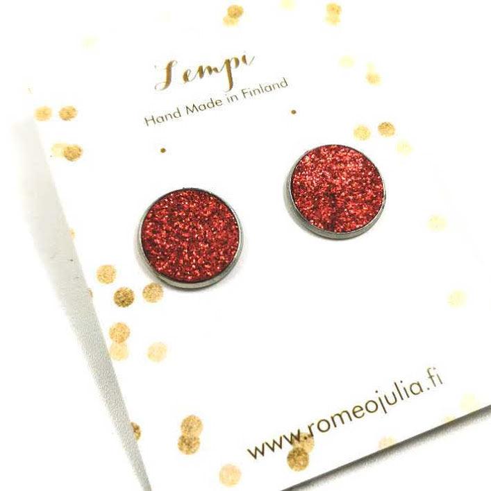 LEMPI earrings, Veera (dark red glitter, M)