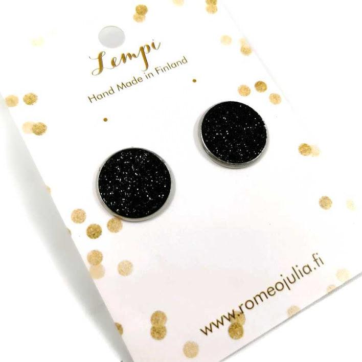 LEMPI earrings, Veera (black glitter, L)