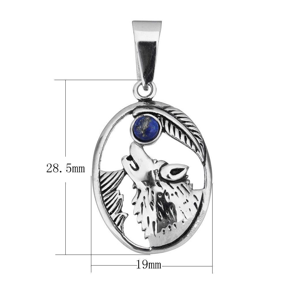 Surgical steel pendant, Howling Wolf