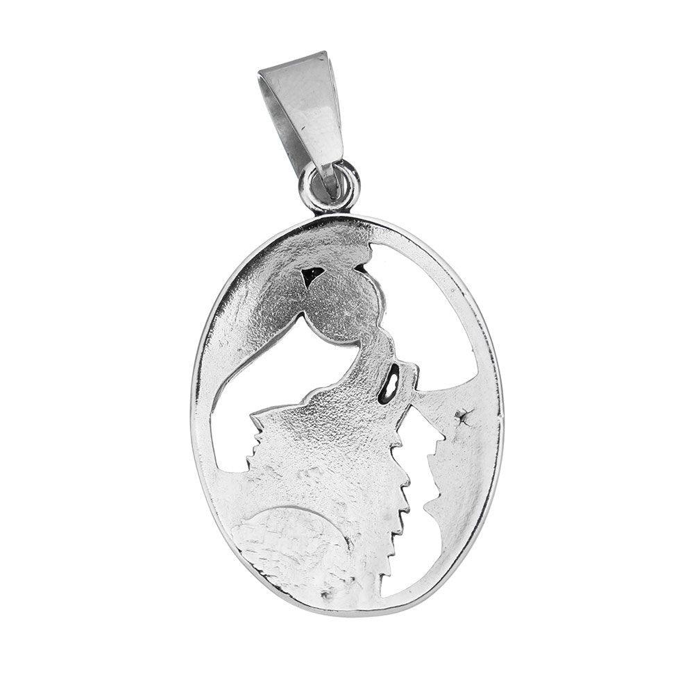 Surgical steel pendant, Howling Wolf