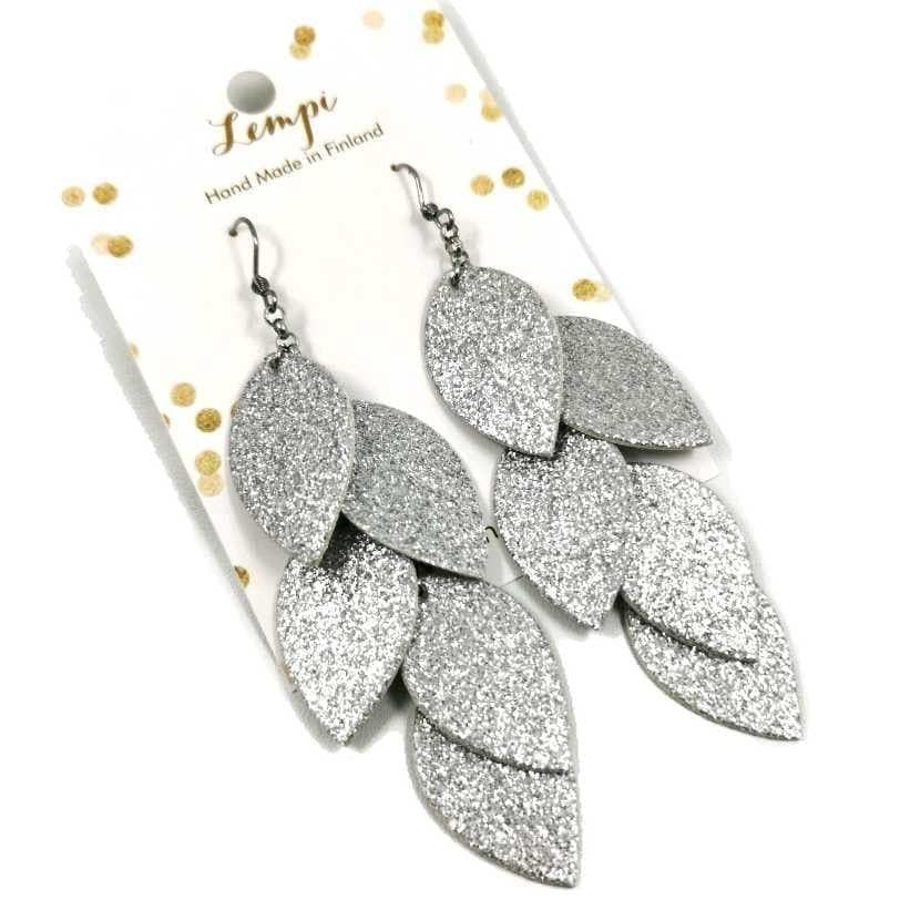 LEMPI earrings, Grain (silver glitter)