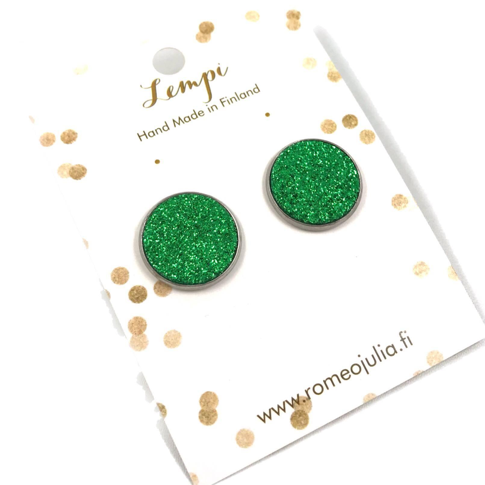 LEMPI earrings, Veera (green glitter, L)