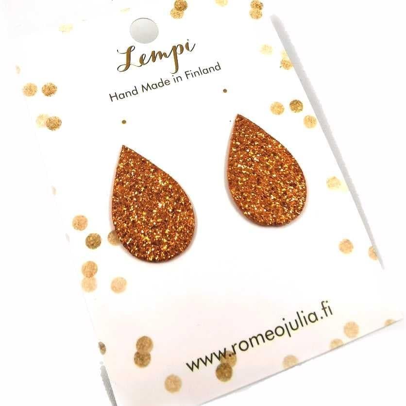 LEMPI earrings, Pisara (orange glitter)