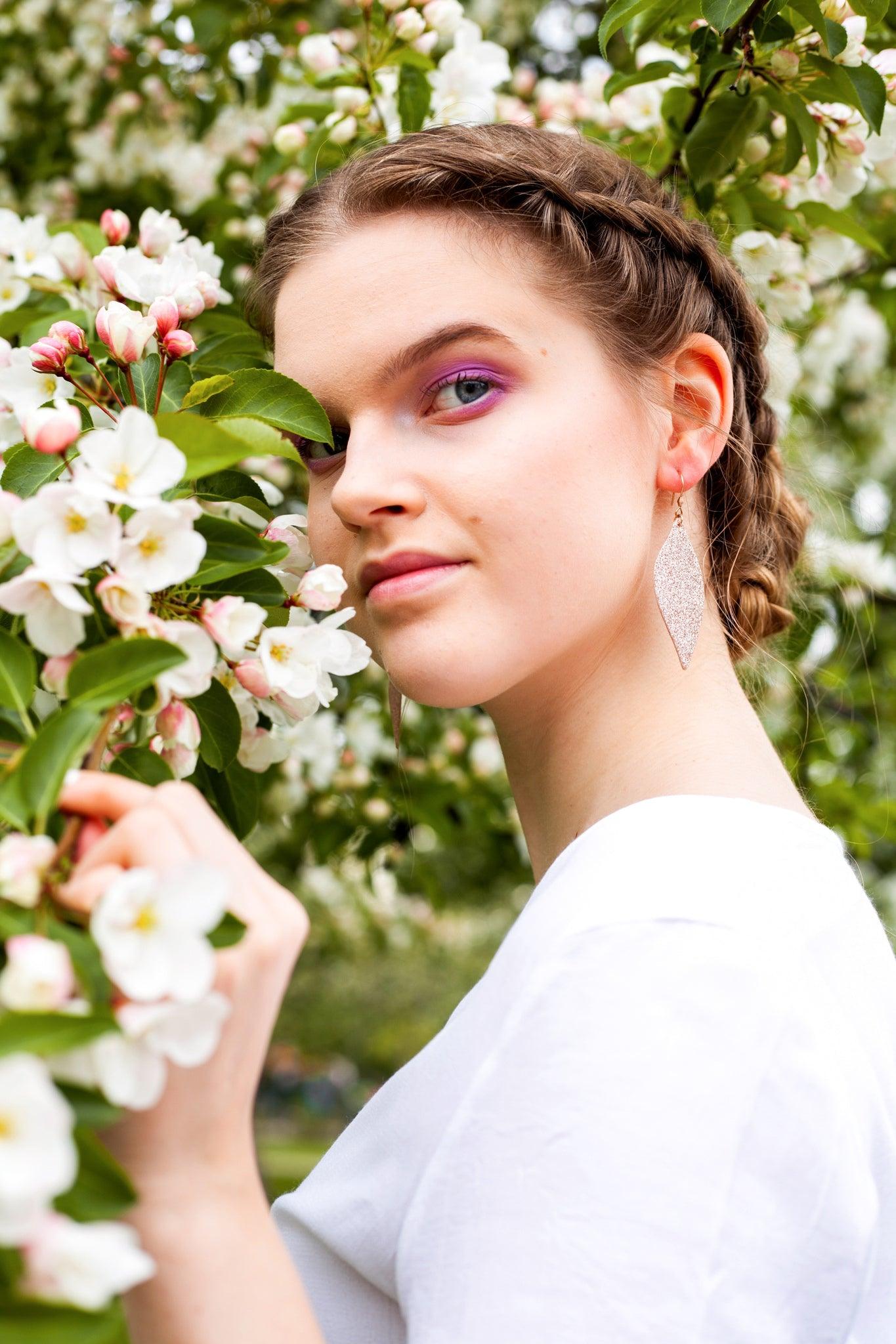 LEMPI earrings, Rose petal (bright yellow)