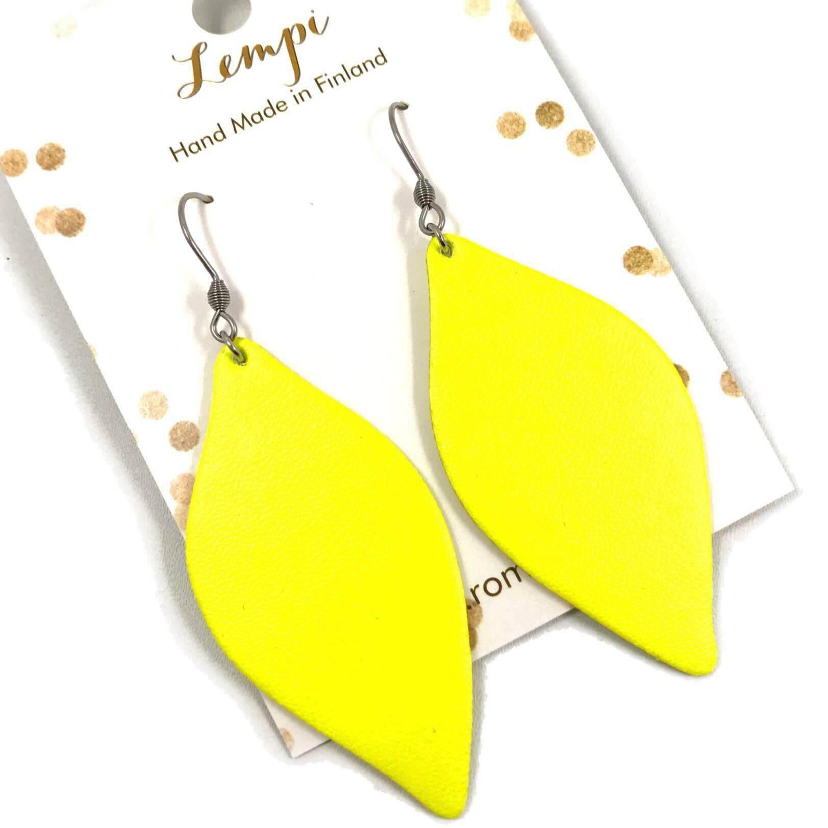 LEMPI earrings, Rose petal (bright yellow)