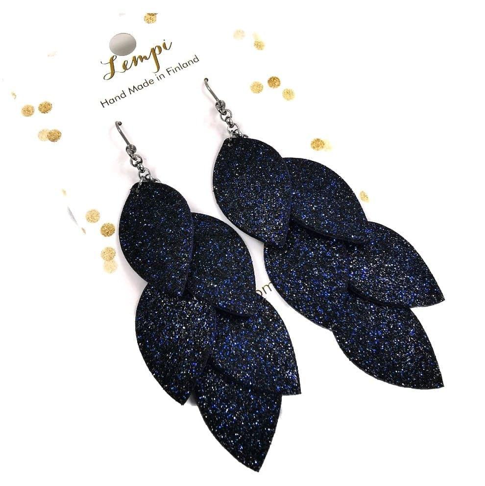 LEMPI earrings, Grain (dark blue glitter)