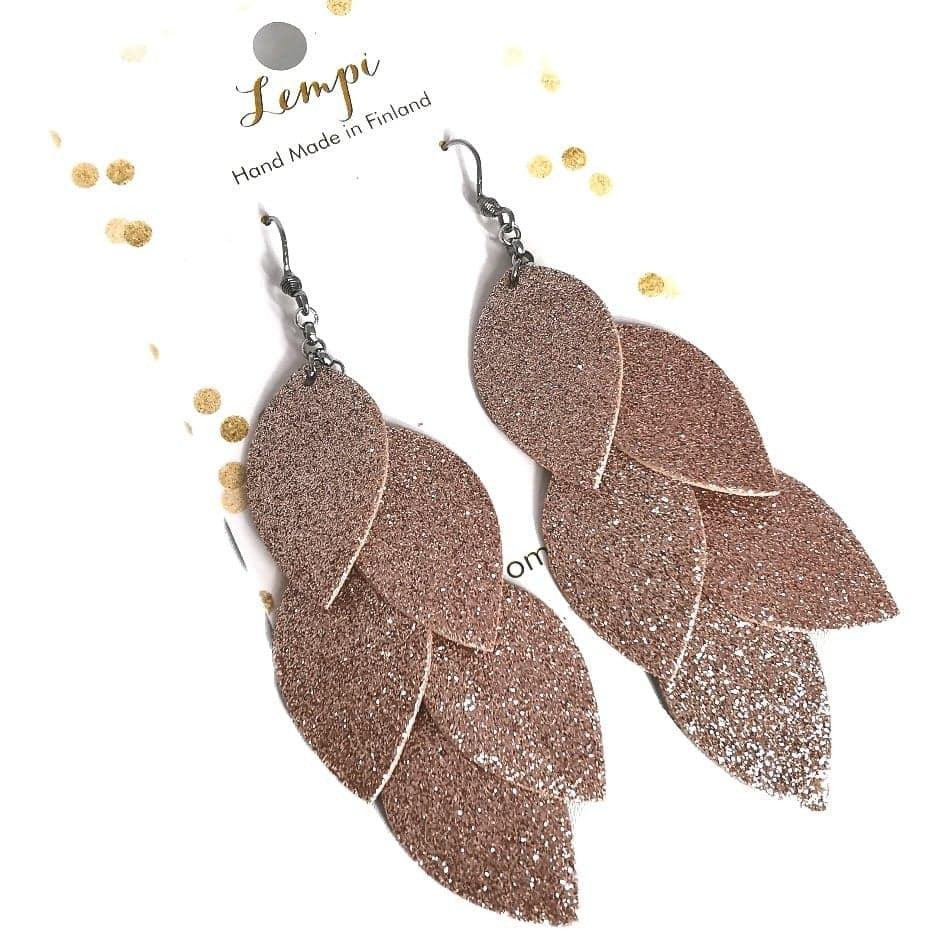 LEMPI earrings, Grain (rose gold glitter)