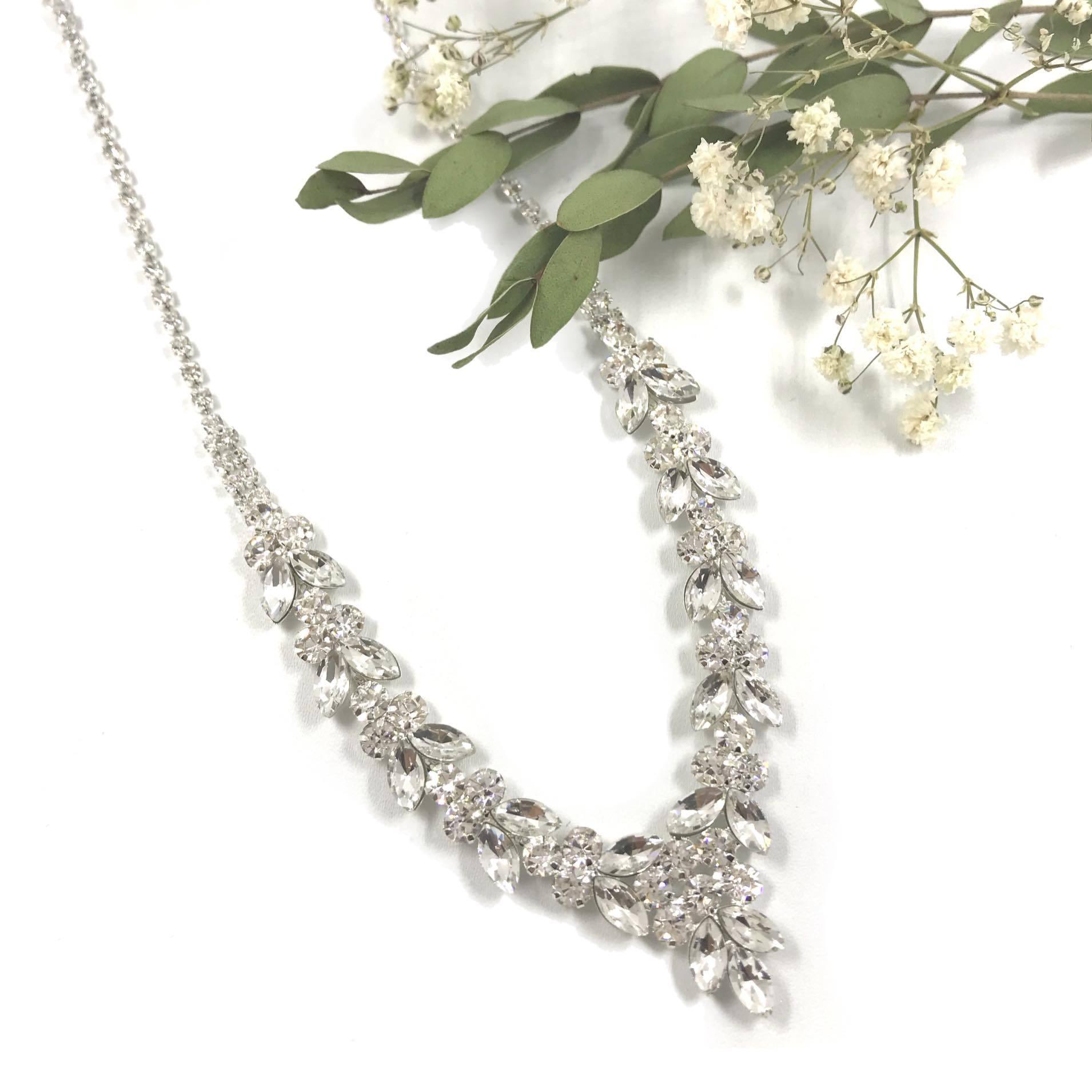 Rhinestone necklace, Elegant Marquise (available in two colors)