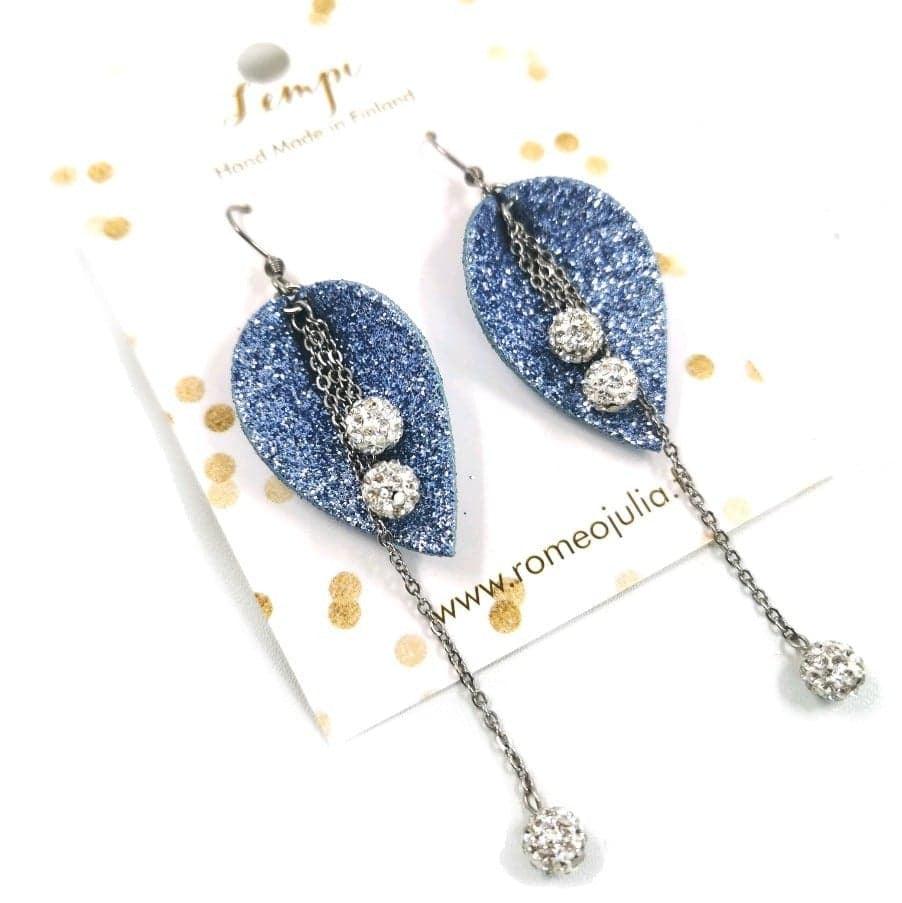 LEMPI earrings, Kalla (winter blue festive model)