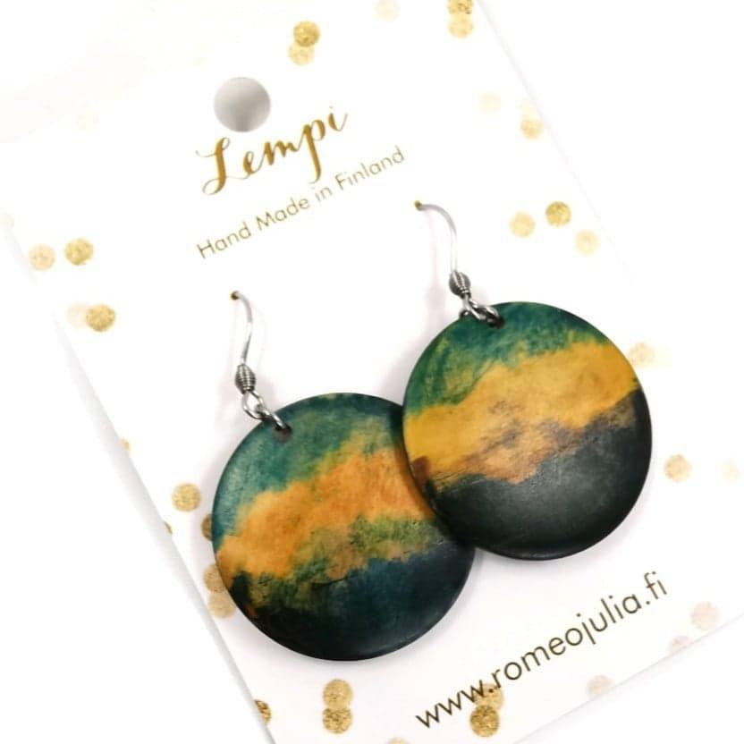 LEMPI earrings, Evening sky (birch)