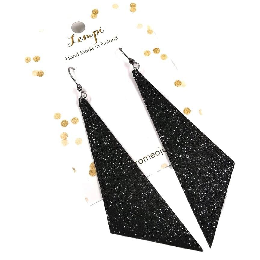 LEMPI earrings, Viima (black glitter)