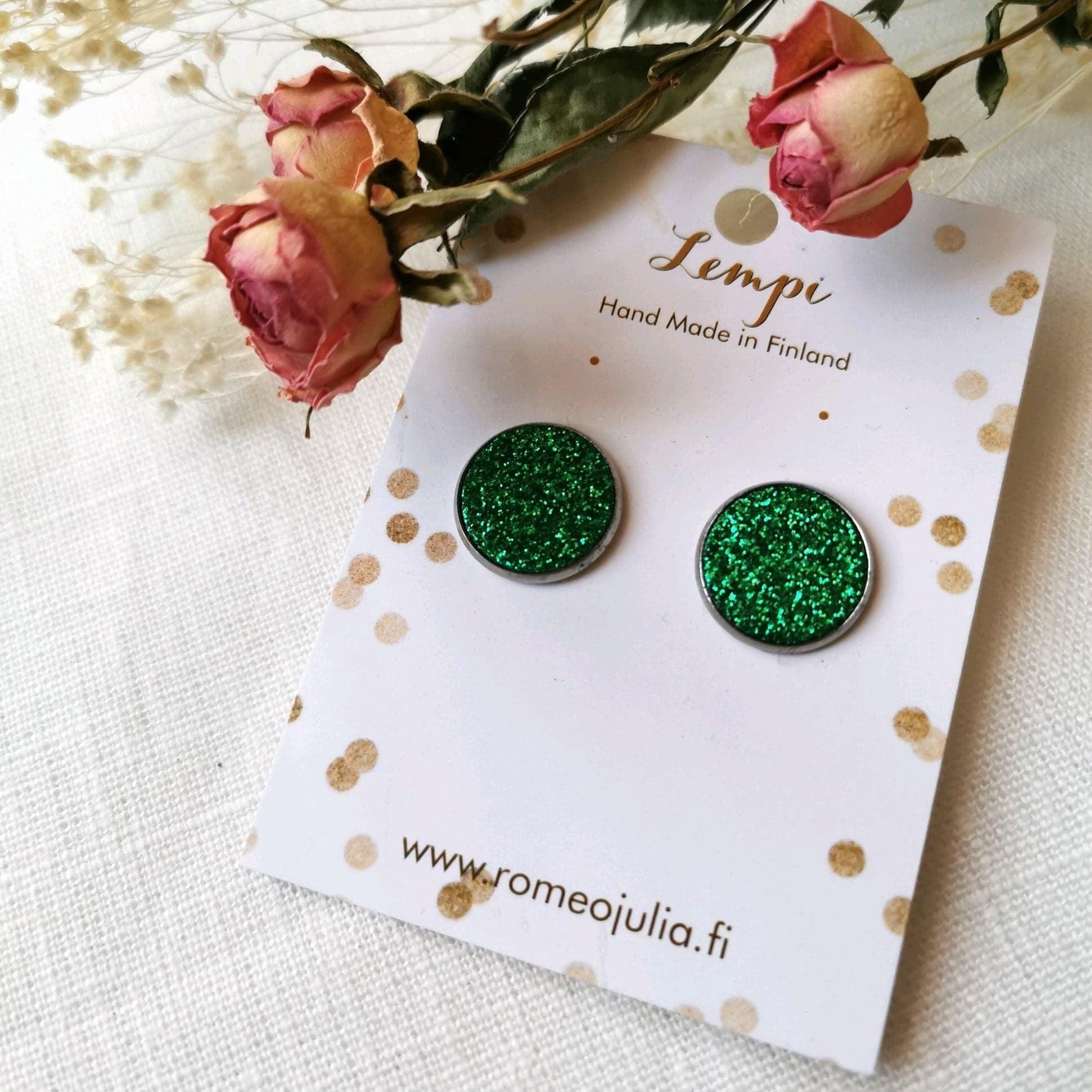 LEMPI earrings, Veera (green glitter, M)