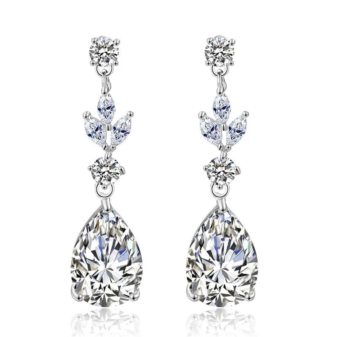 Party earrings, ROMANCE/Classic Teardrop Earrings with CZ