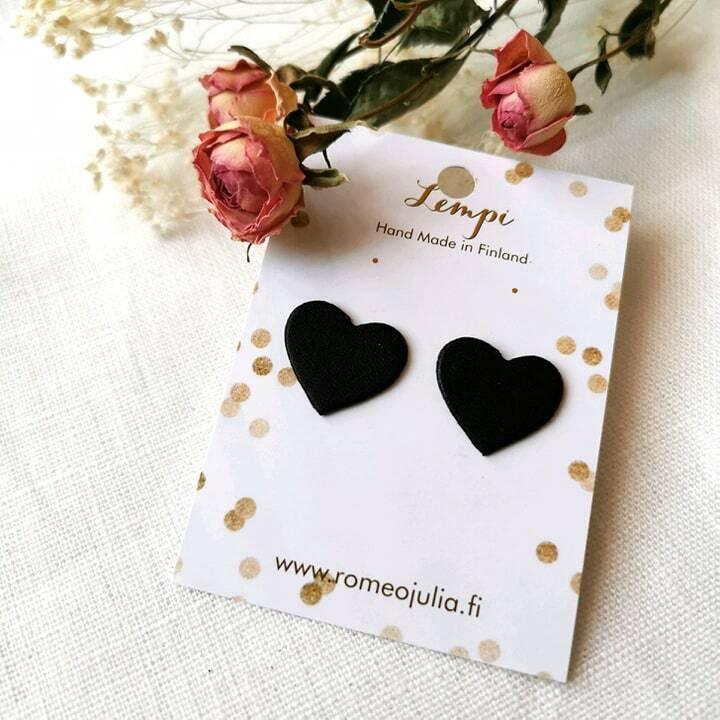 LEMPI earrings, Lempi (black, little heart)