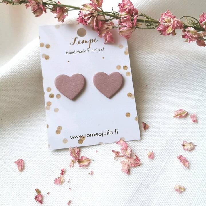 LEMPI earrings, Lempi (old rose, little heart)