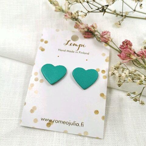 LEMPI earrings, Lempi (green turquoise, small heart)