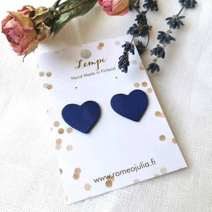 LEMPI earrings, Lempi (dark blue, tiny heart)