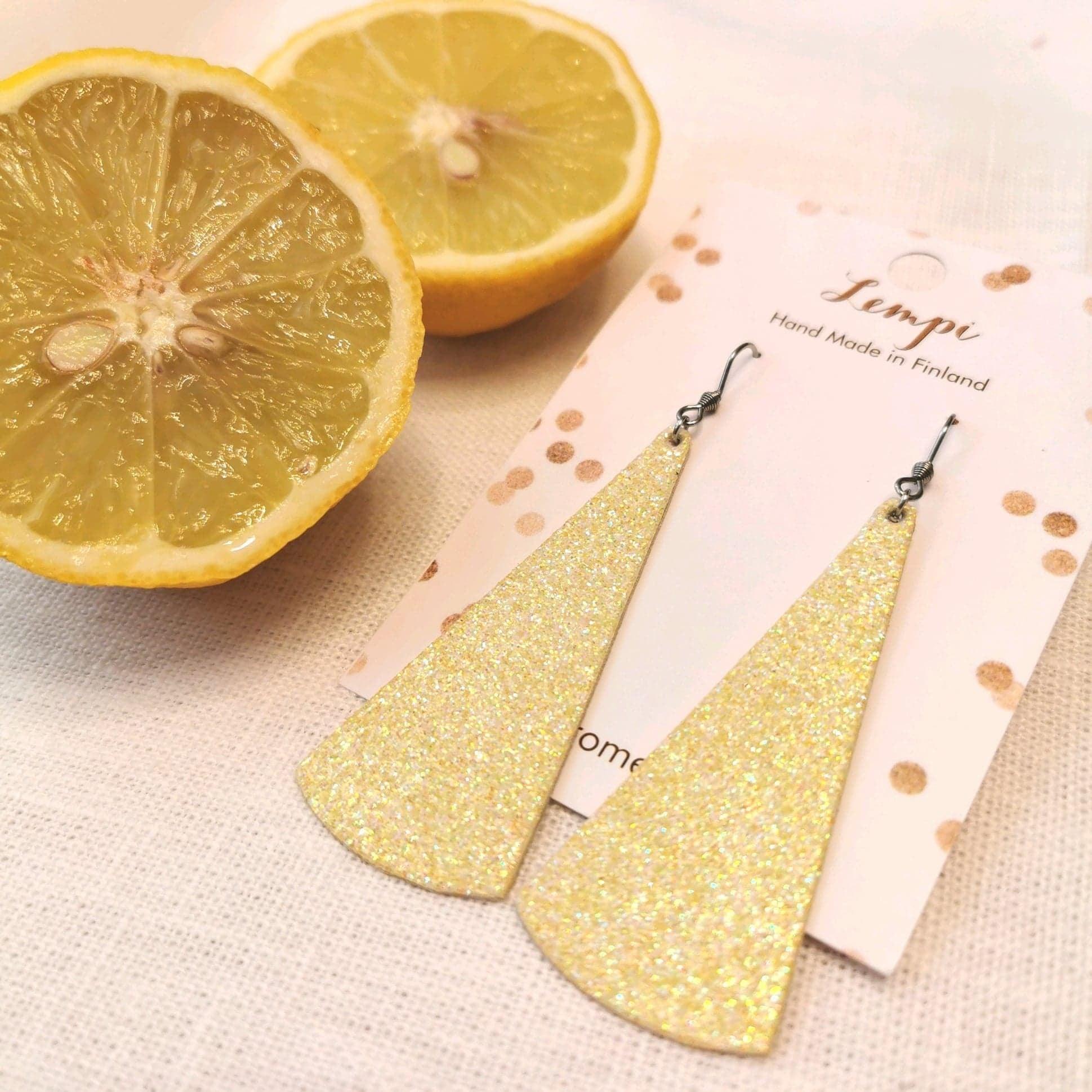 LEMPI earrings, Kajo (yellow glitter)