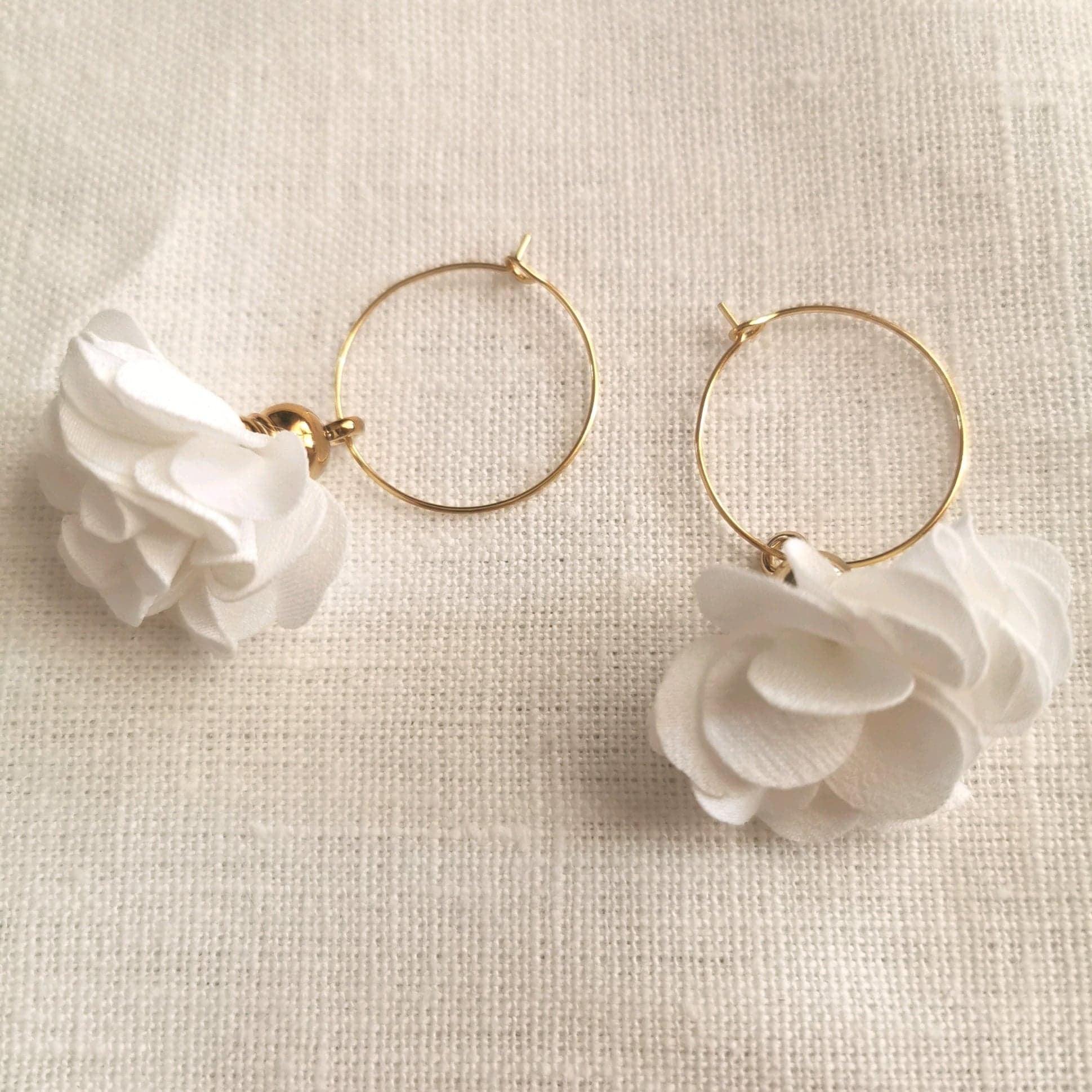 2 in 1 earrings, Daisy (white)