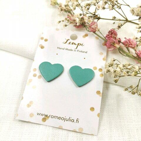 LEMPI earrings, Lempi (old mint, little heart)