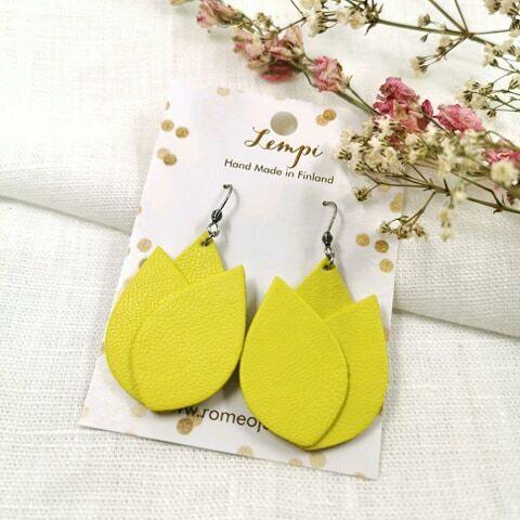 LEMPI earrings, Tulip 2.0 (yellow)