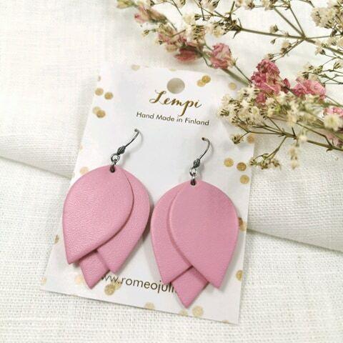 LEMPI earrings, Tulip (pink)