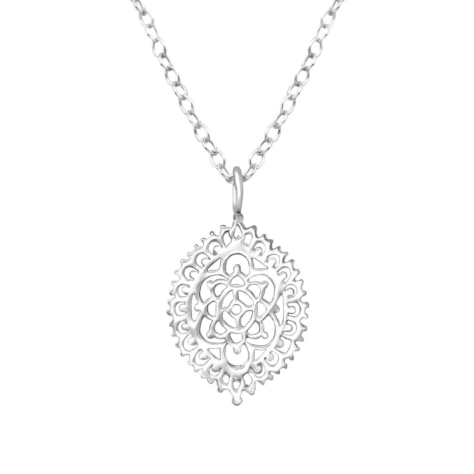 Silver necklace, Romantic Lace Mandala