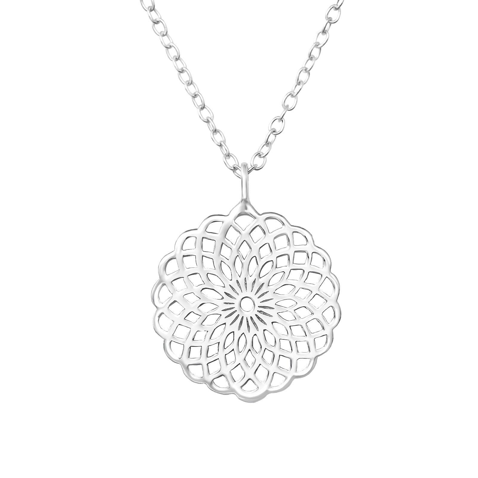 Silver necklace, Modern Lace