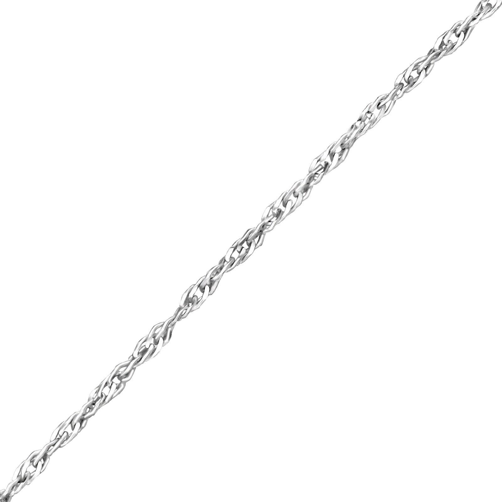 Silver pendant chain, Singapore Chain 45cm