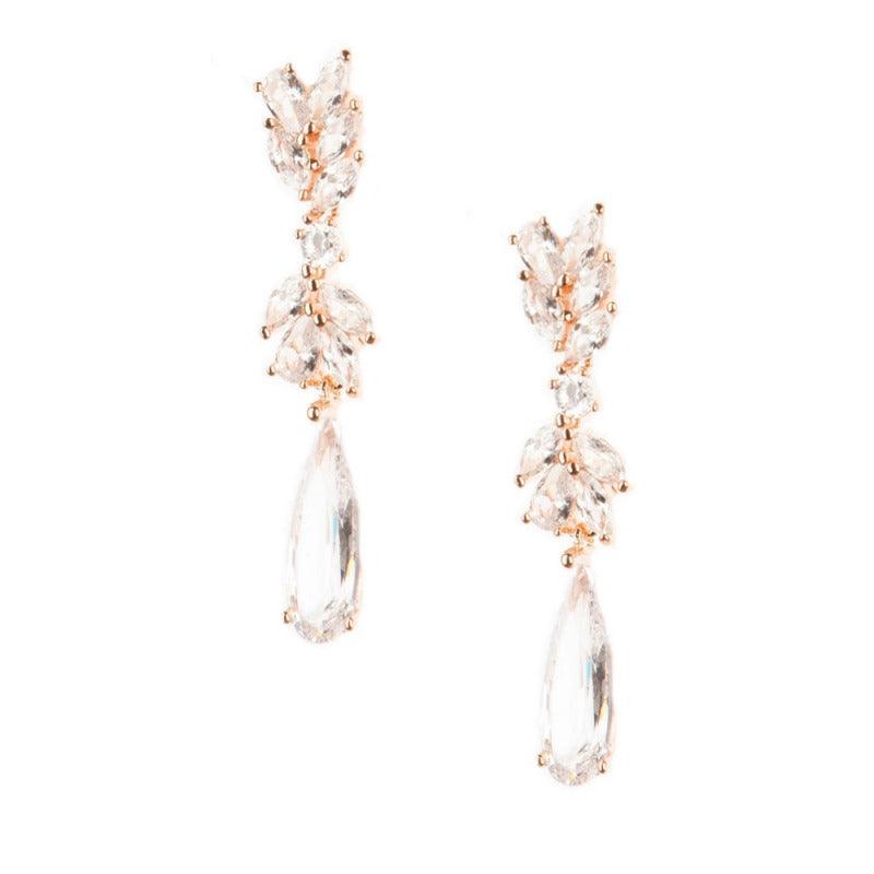 ATHENA BRIDAL, Chic Chandellier rose gold party earrings