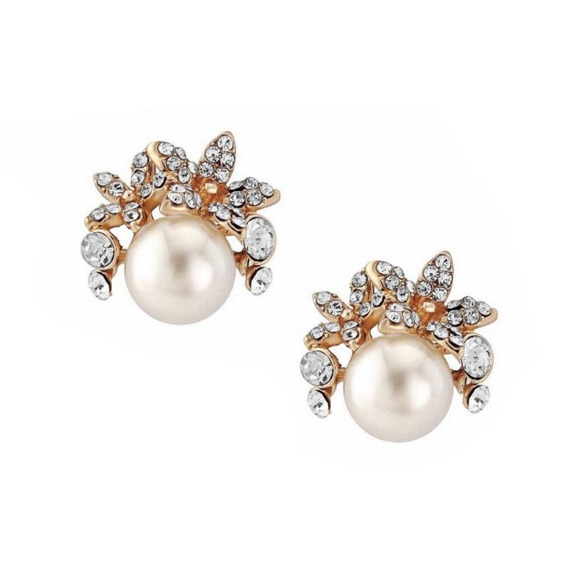 Pearl earrings, ATHENA BRIDAL JEWELERY|Chic Pearl Rosegold Earrings