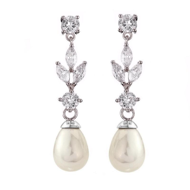 Helmikorvakorut, ATHENA BRIDAL JEWELLERY|Classic Long Pearl Earrings