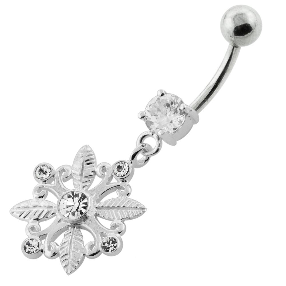 Titanium navel ring, Claire - graceful dangling navel ring