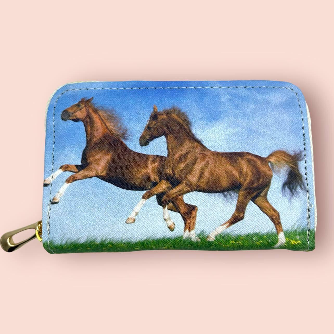 Children's wallet, Two brown horses