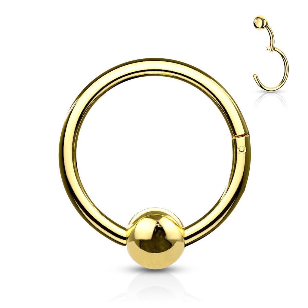 PREMIUM COLLECTION|Gold-colored BCR clicker piercing ring