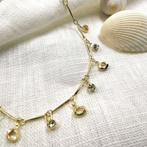 Anklet|HOLIDAY COLLECTION/Gold Anklet with Shiny Decoration