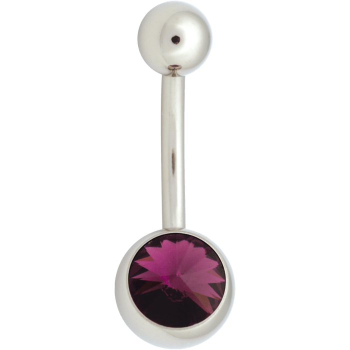 High Pointed Jewel Navel Ring in D. Purple