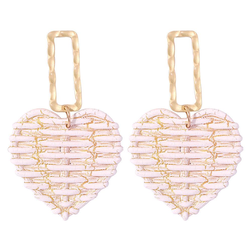 Earrings, White Hearts