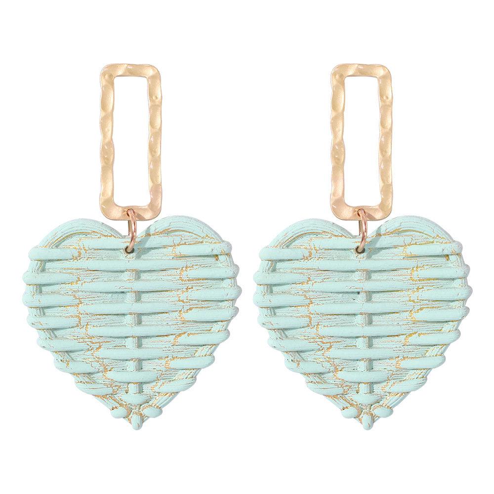 Earrings, Mint Hearts