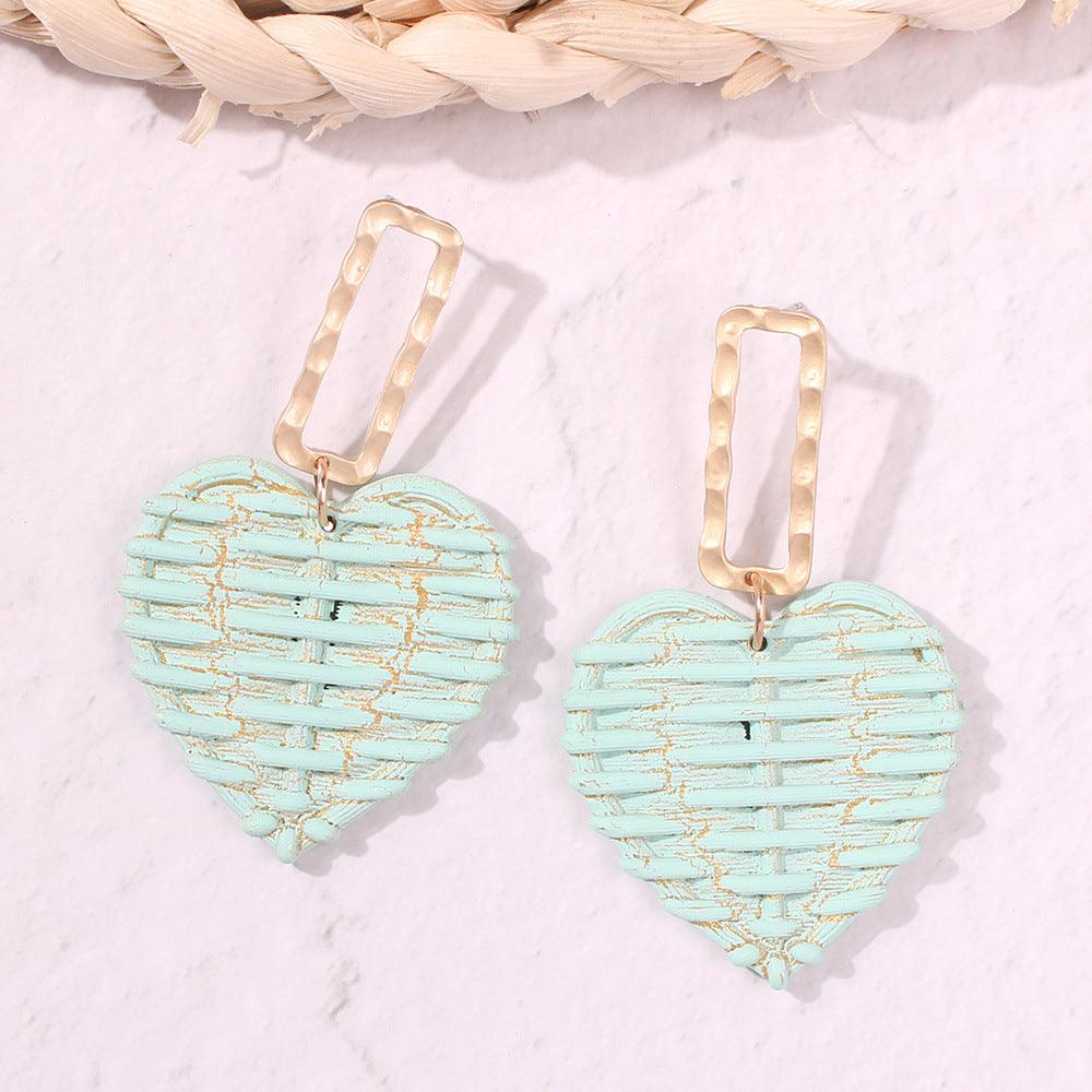 Earrings, Mint Hearts